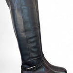 Stivale lungo pelle nera con fibbia Elisa Lanci<BR/> 