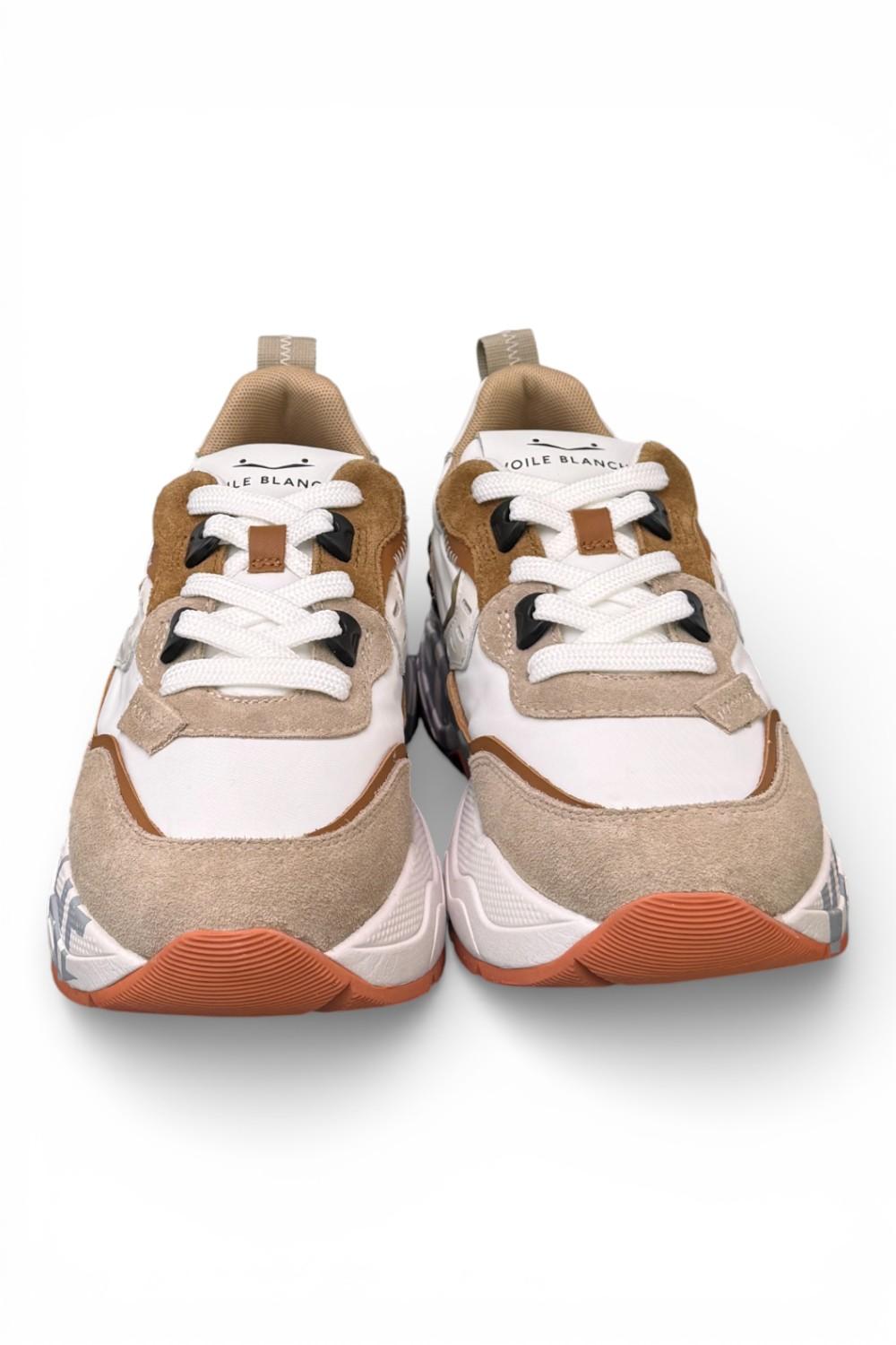 Sneaker donna Voile Blanche Club 105 bianco cuoio borchie 2E42 