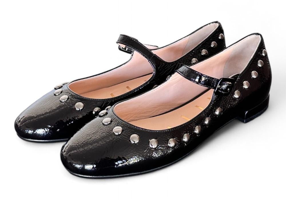 Ballerina borchie vernice nera Matteo Pitti 