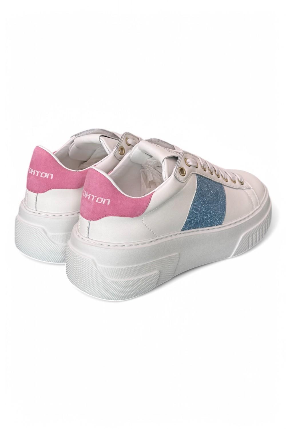 Sneaker Stokton Nicla bianco celeste platform 