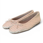 Ballerina intrecciata in pelle latte Inuovo<BR/> 