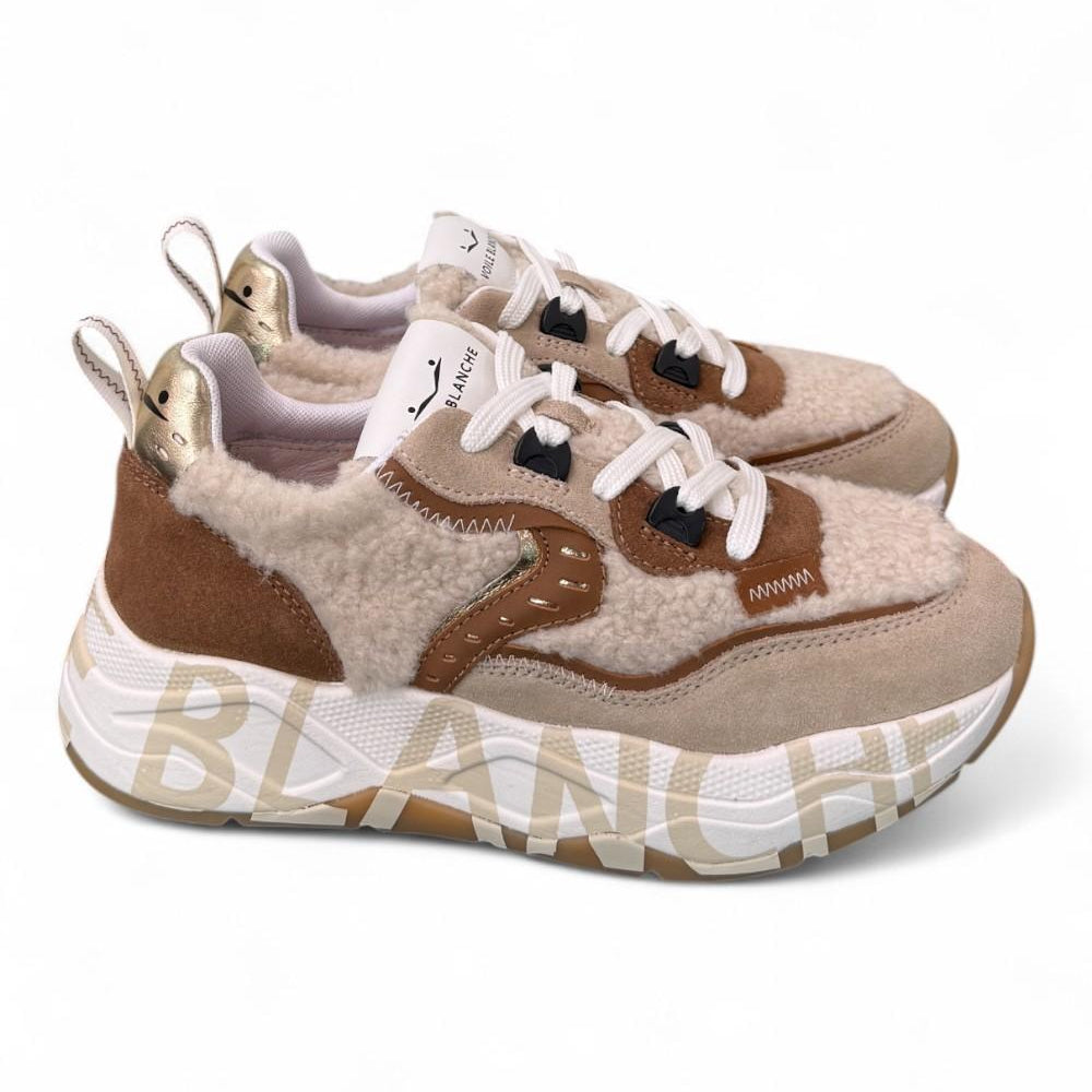 Sneaker Donna Club 105 beige teddy Voile Blanche 