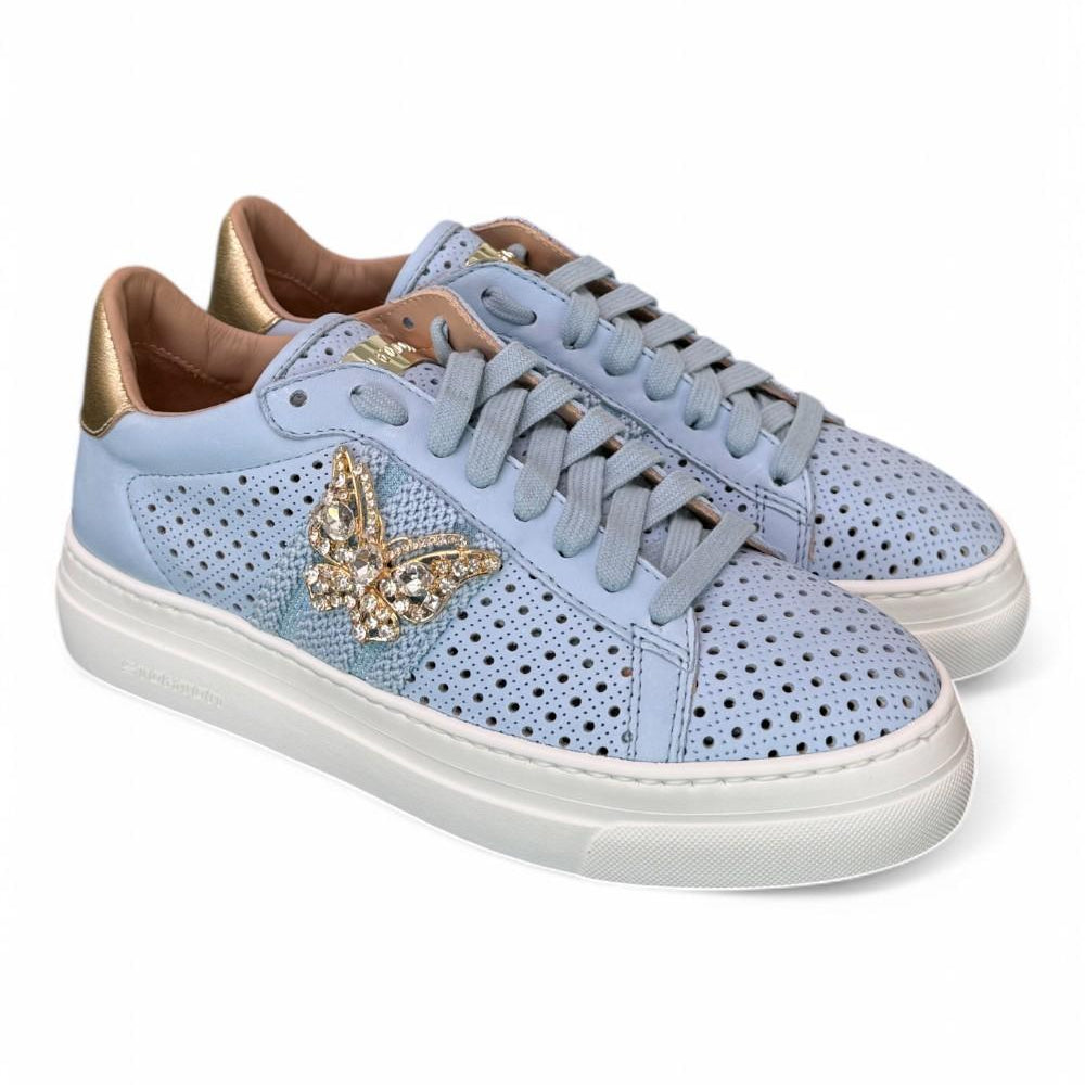 Sneaker Stokton Diva nappa celeste 