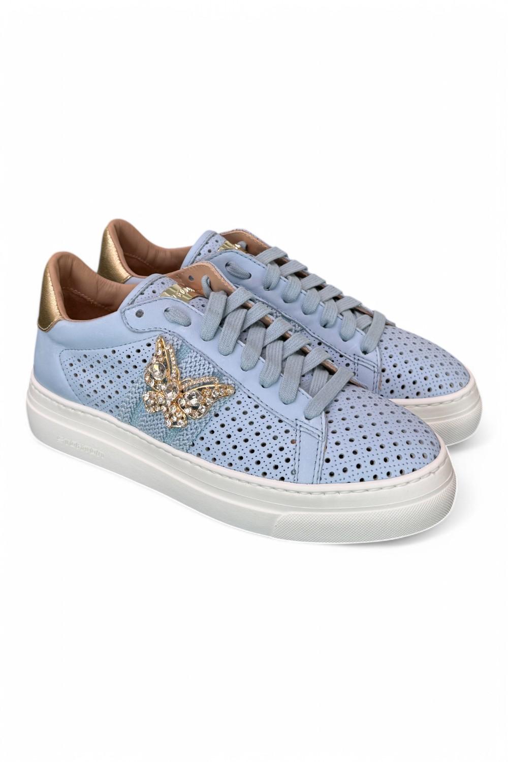 Sneaker Stokton Diva nappa celeste 