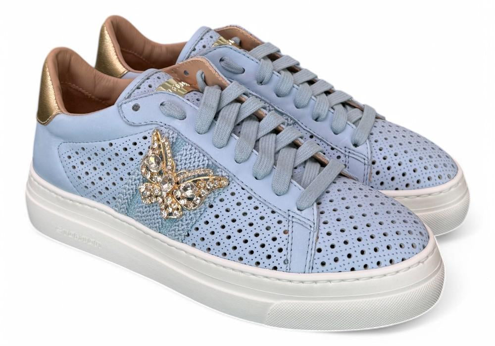 Sneaker Stokton Diva nappa celeste 