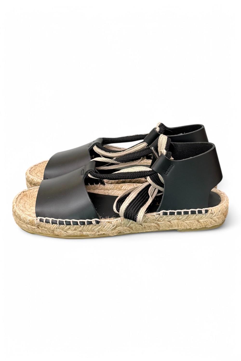 Sandalo con fascia pelle nera Palomitas<BR/> 