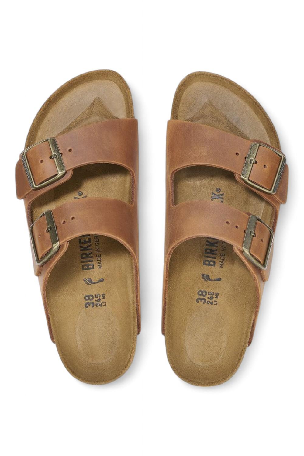 Ciabatta donna Arizona 1028401 cognac oil leather Birkenstock 