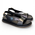 Sandalo fussbett pelle nera Palomitas 