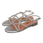 Sandalo incroci strass argento Bibi Lou<BR/> 