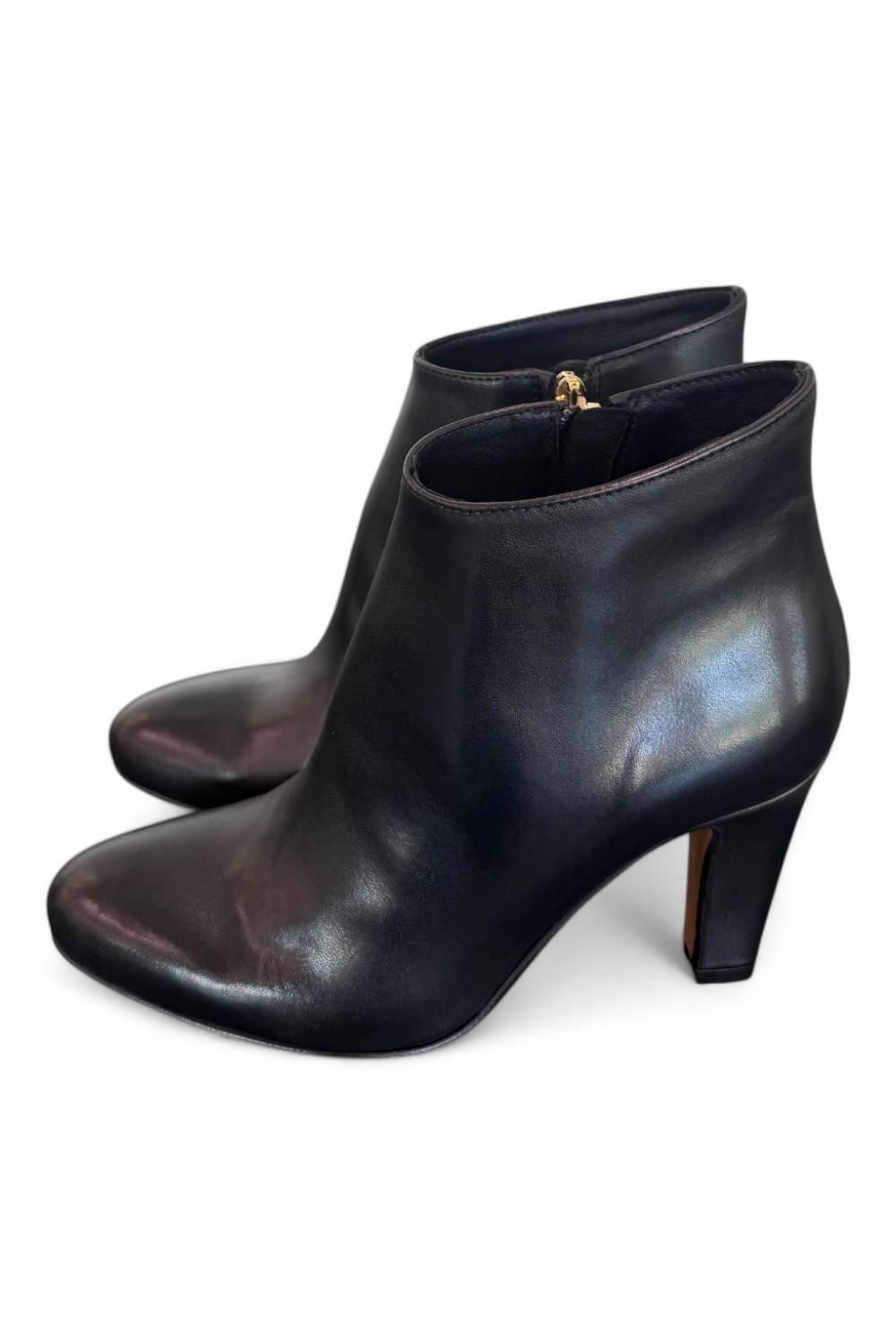 Stivaletto zip T80 pelle nera Elisa Lanci<BR/> 