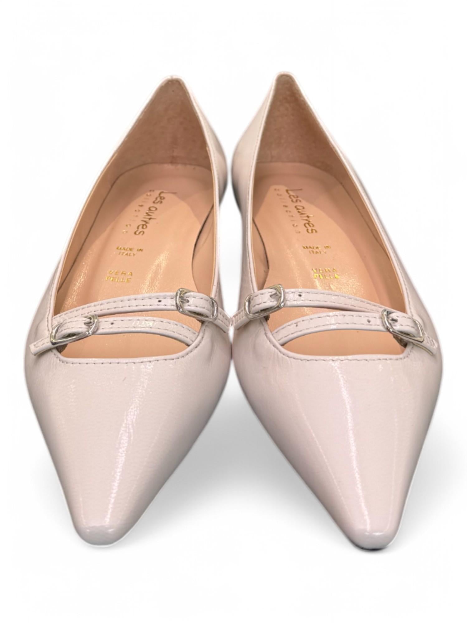Ballerina cintino pelle sasso flat Les Autres<BR/> 