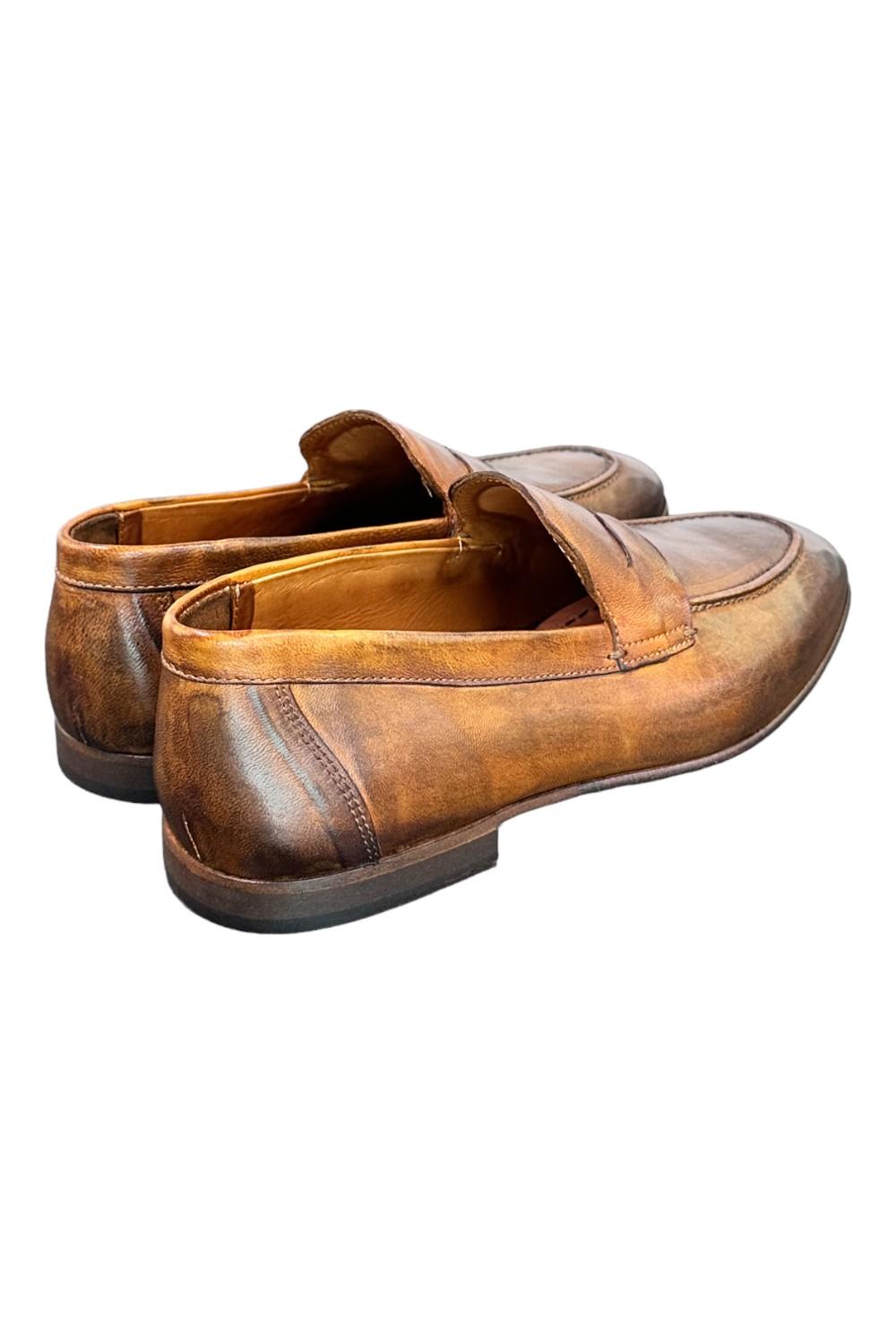 Mocassino cuoio tuffato Pawelks<BR/> 