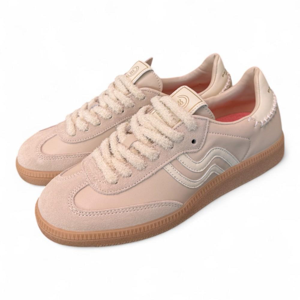 Sneaker donna low pelle latte Primabase <BR/> 