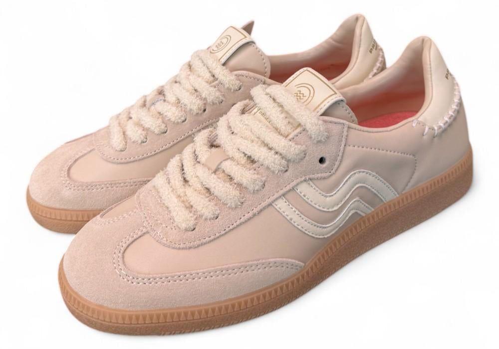 Sneaker donna low pelle latte Primabase <BR/> 