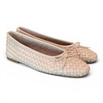 Ballerina intrecciata in pelle latte Inuovo<BR/> 