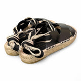 Sandalo con incrocio in pelle nera Palomitas<BR/> 