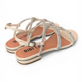 Sandalo intrecci strass white Bibi Lou 