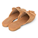 Sabot intreccio cuoio oro Elvio Zanon<BR/> 