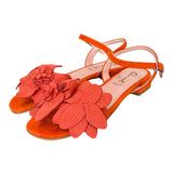 Sandalo fiore suede corallo Glam<BR/> 