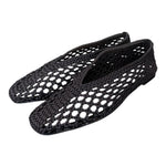 Ballerina intrecciata in tessuto nera Inuovo<BR/> 