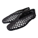 Ballerina intrecciata in tessuto nera Inuovo<BR/> 
