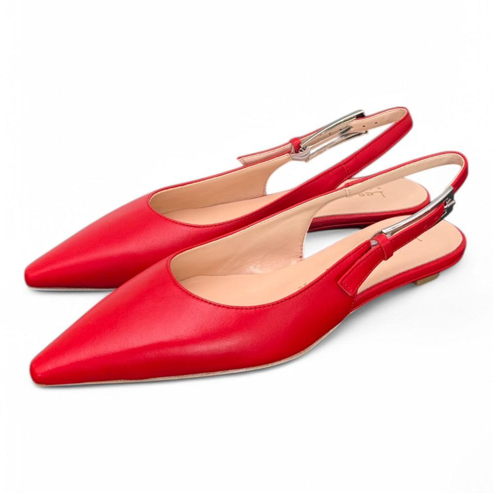 Slingback pelle rosso flat Les Autres<BR/> 