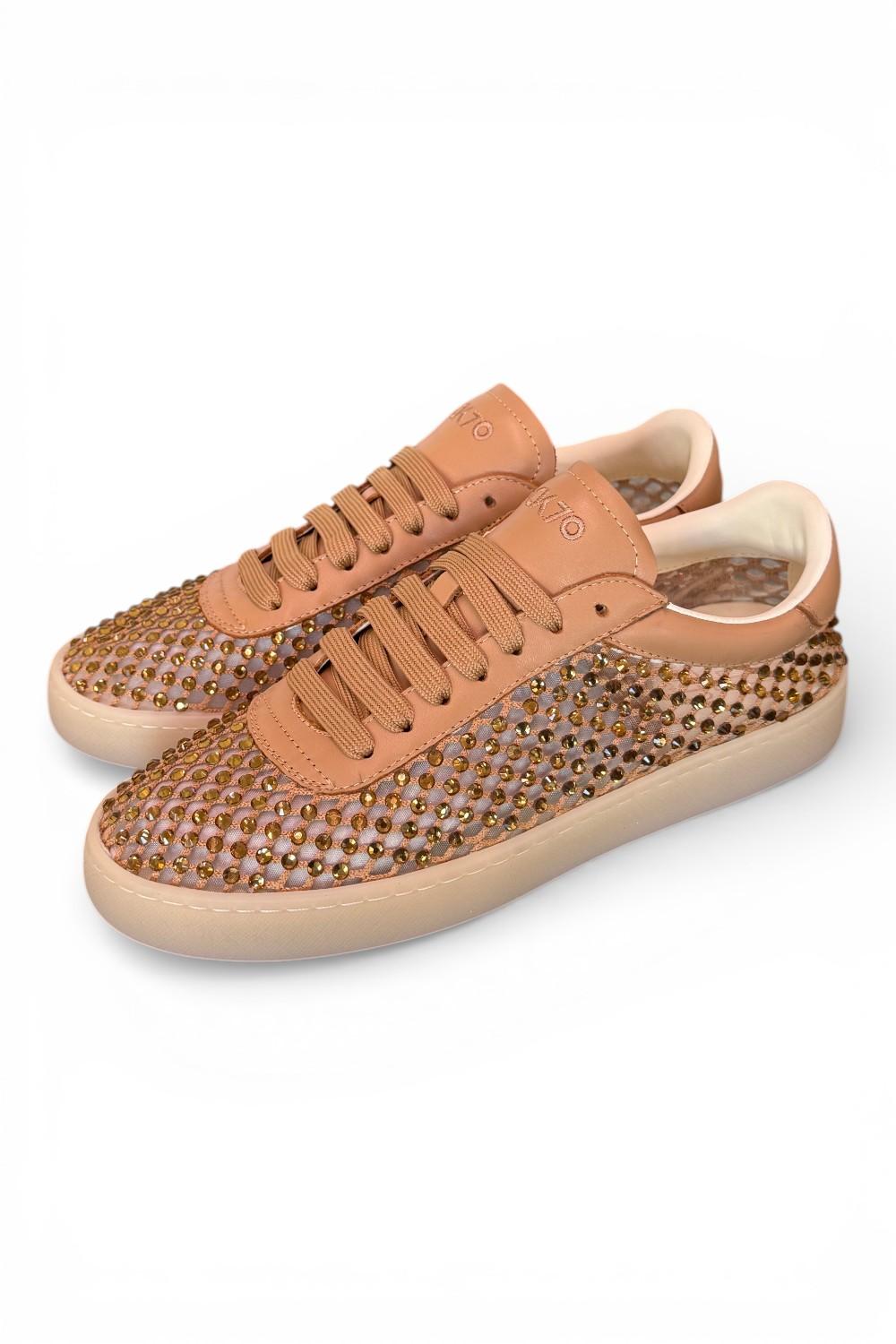 Sneaker smart strass brown Back70 