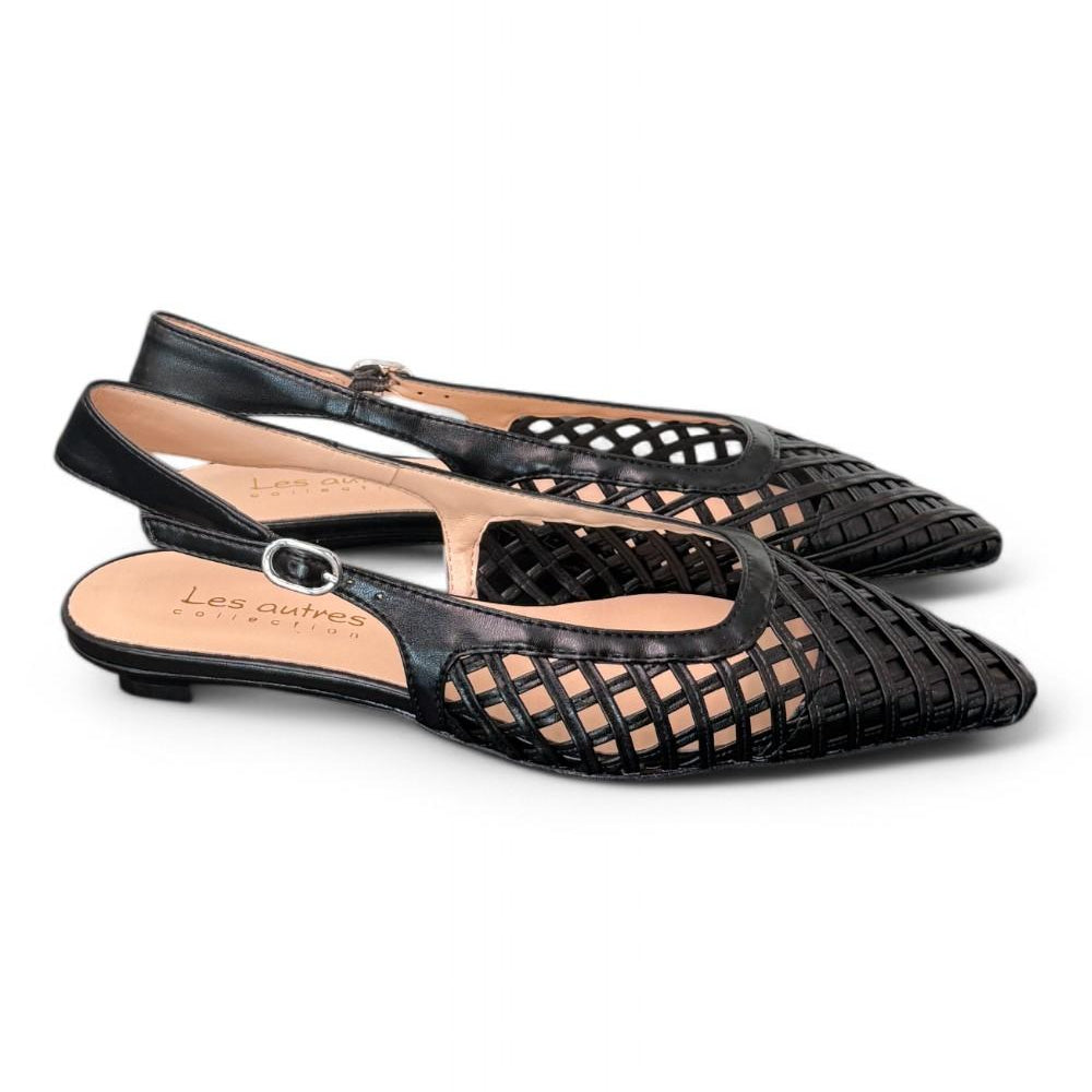 Slingback intreccio nero flat Les Autres<BR/> 