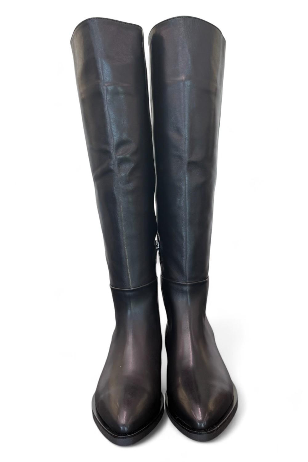 Stivale lungo forma tex pelle nera Elisa Lanci<BR/> 