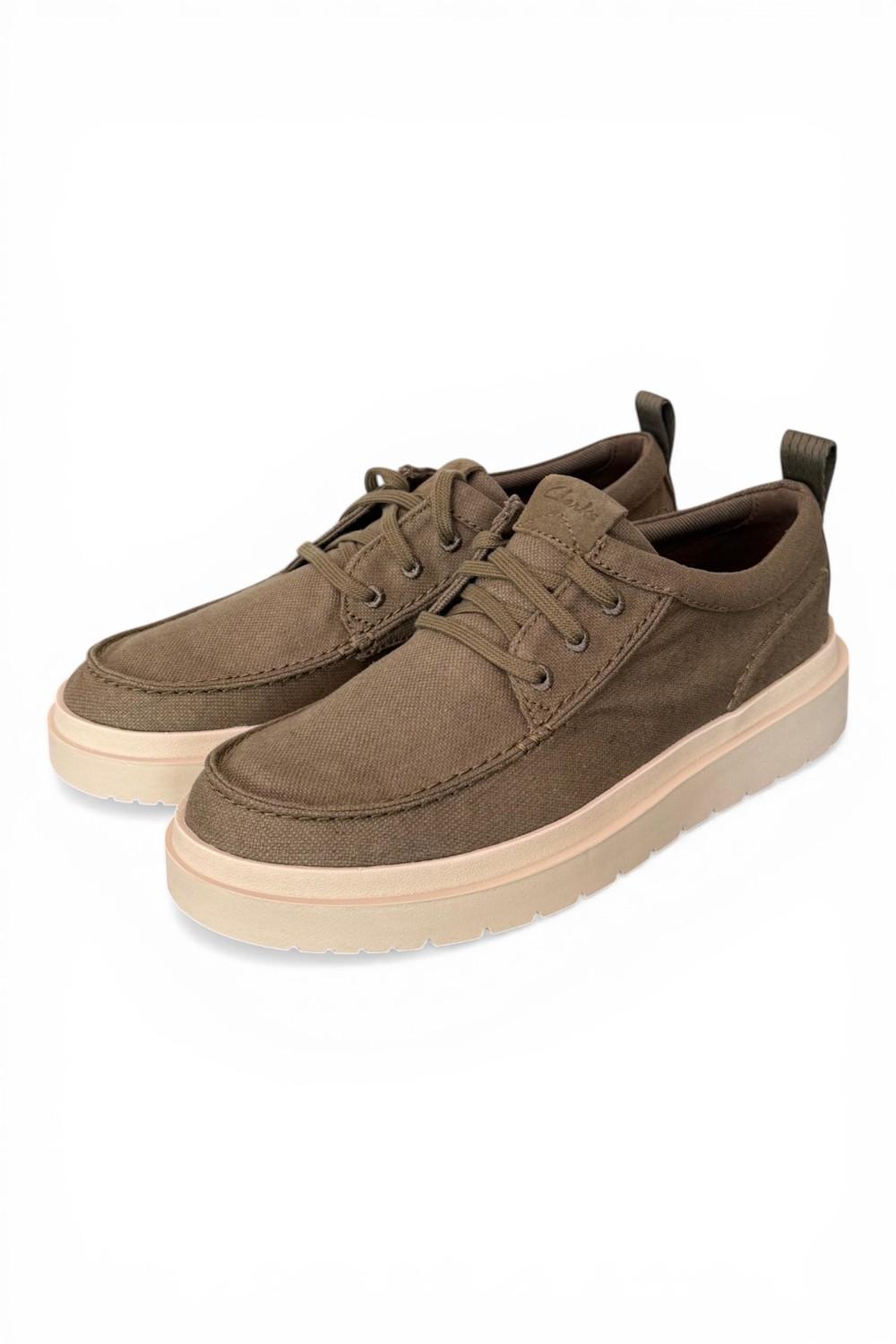Scarpa uomo Polden Moc tela fango Clarks<BR/> 