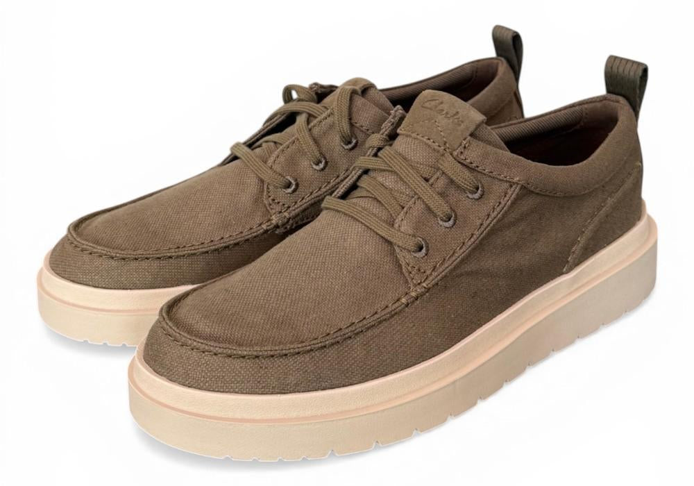 Scarpa uomo Polden Moc tela fango Clarks<BR/> 