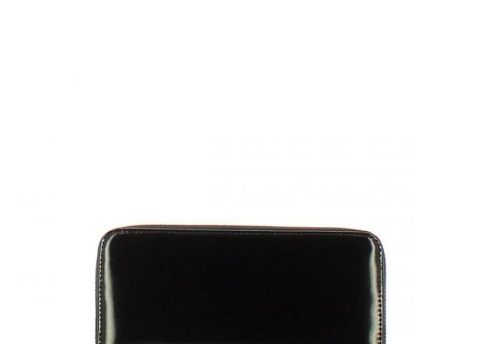 Portafoglio Metallic Soft Shiny Zip Around Noir 
