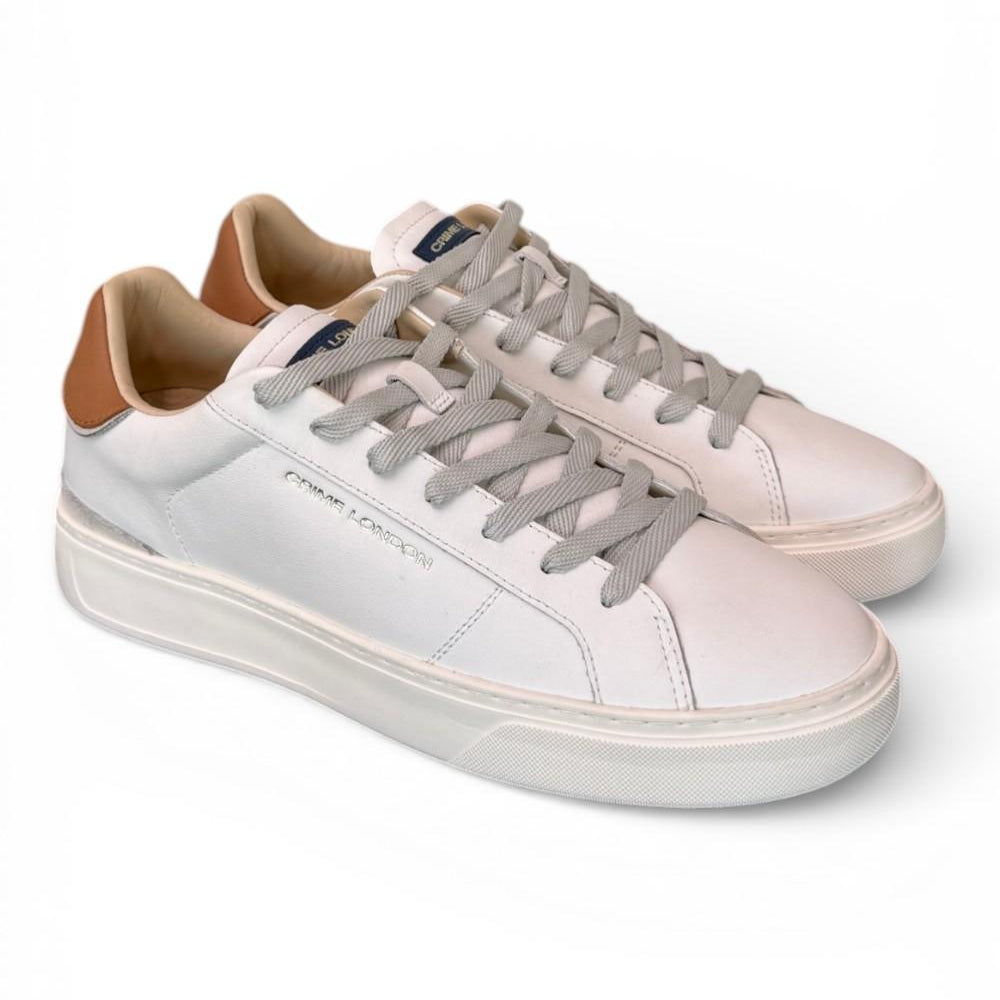 Sneaker pelle bianca cuoio XL Crime London 