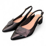 Slingback pelle nera Francesco B 