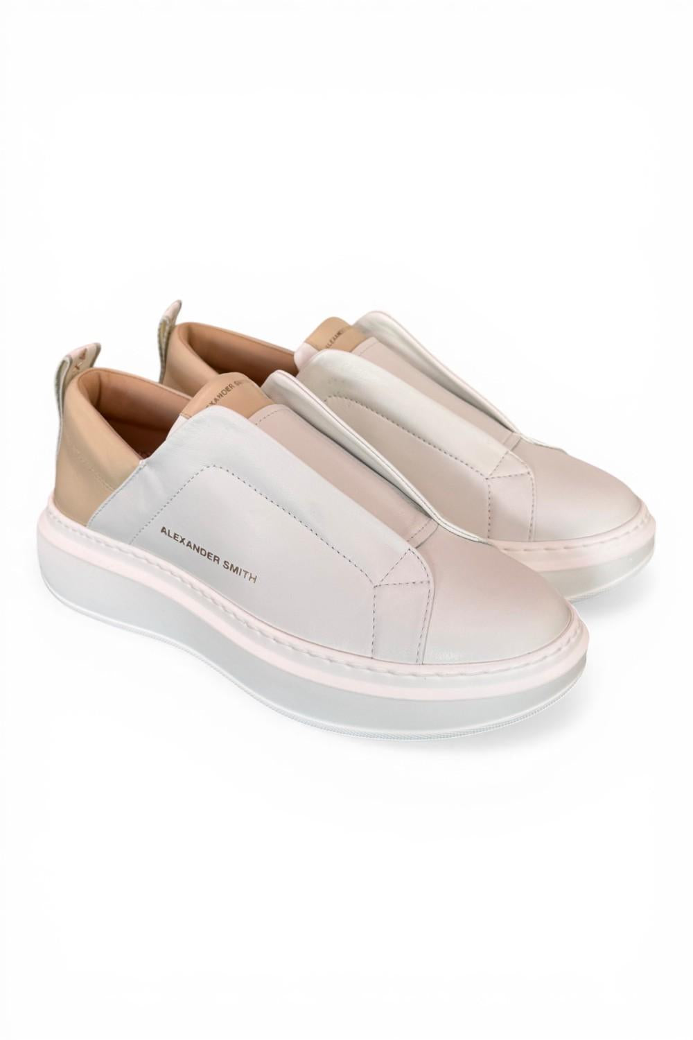 Sneaker Wembley Slip on Alexander Smith white rose 