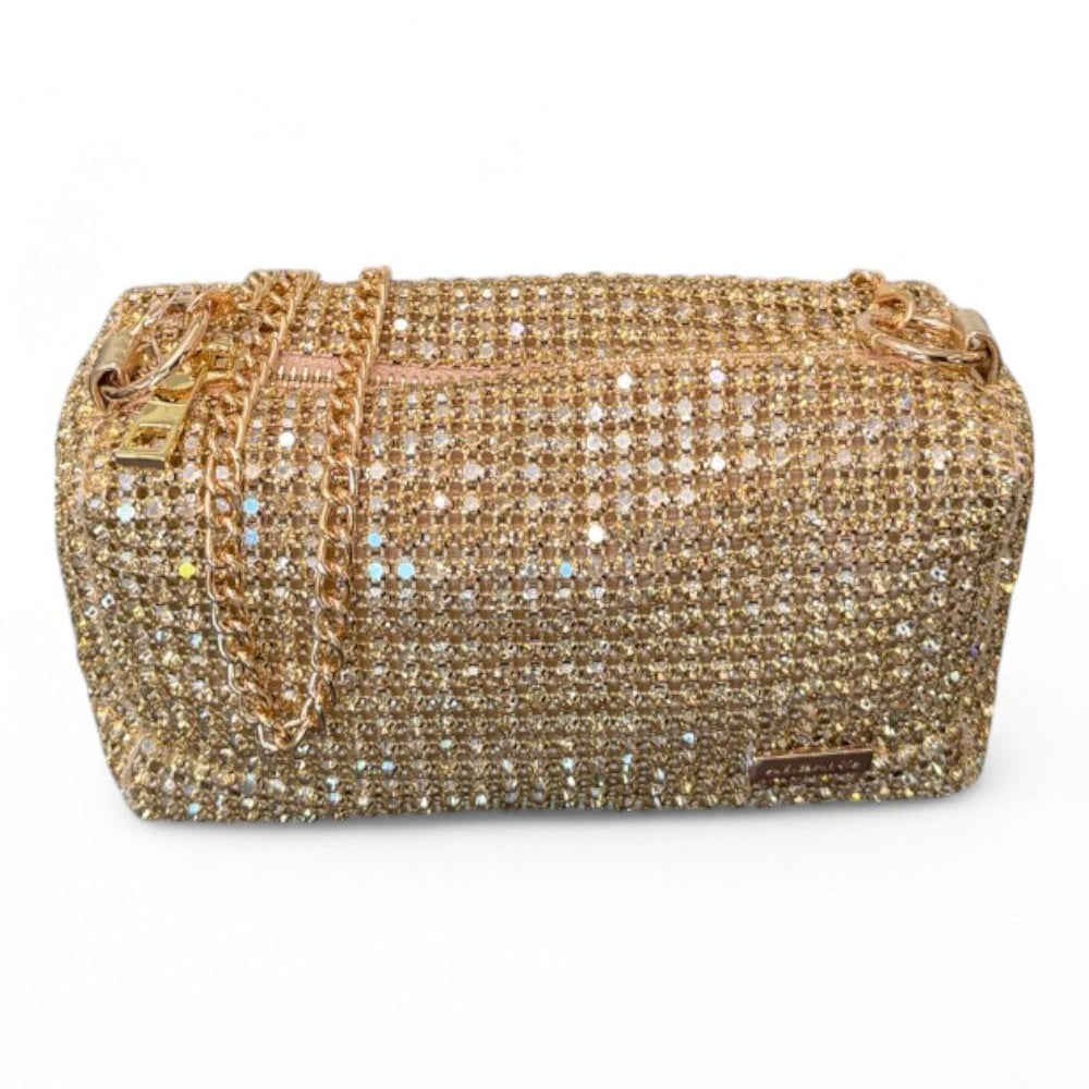 Pochette strass crystal oro Albano 