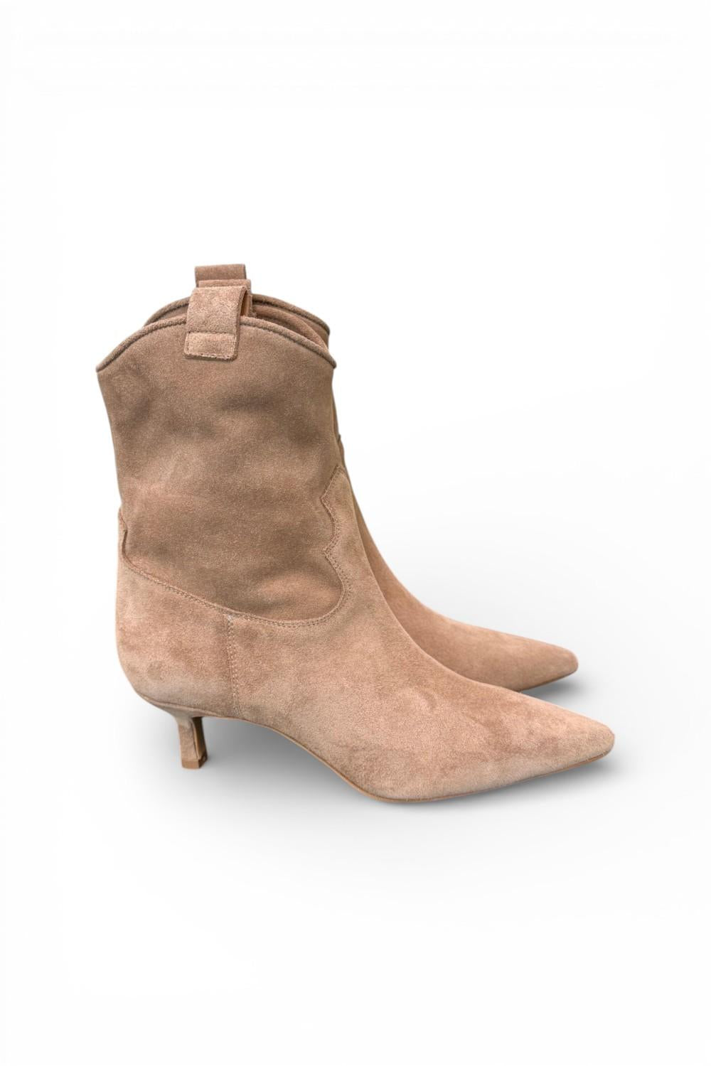 Stivaletto texano elegante suede beige 
