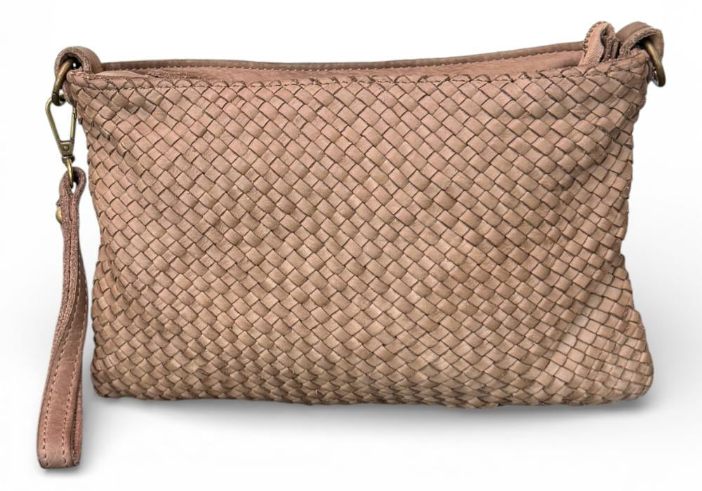 Borsina tracolla intreccio vintage taupe 