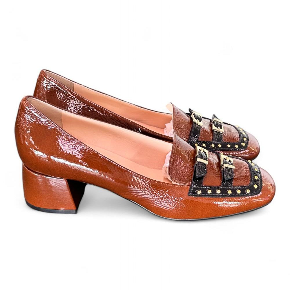 Mocassino borchie vernice cuoio Matteo Pitti 