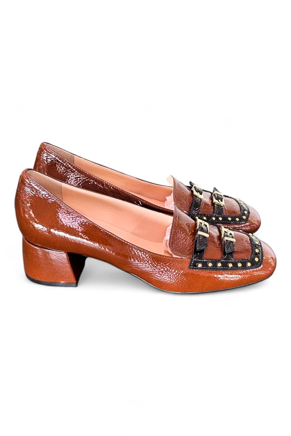 Mocassino borchie vernice cuoio Matteo Pitti 