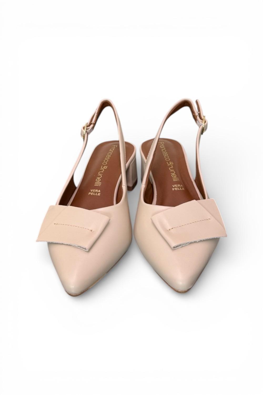 Slingback pelle latte Francesco B 