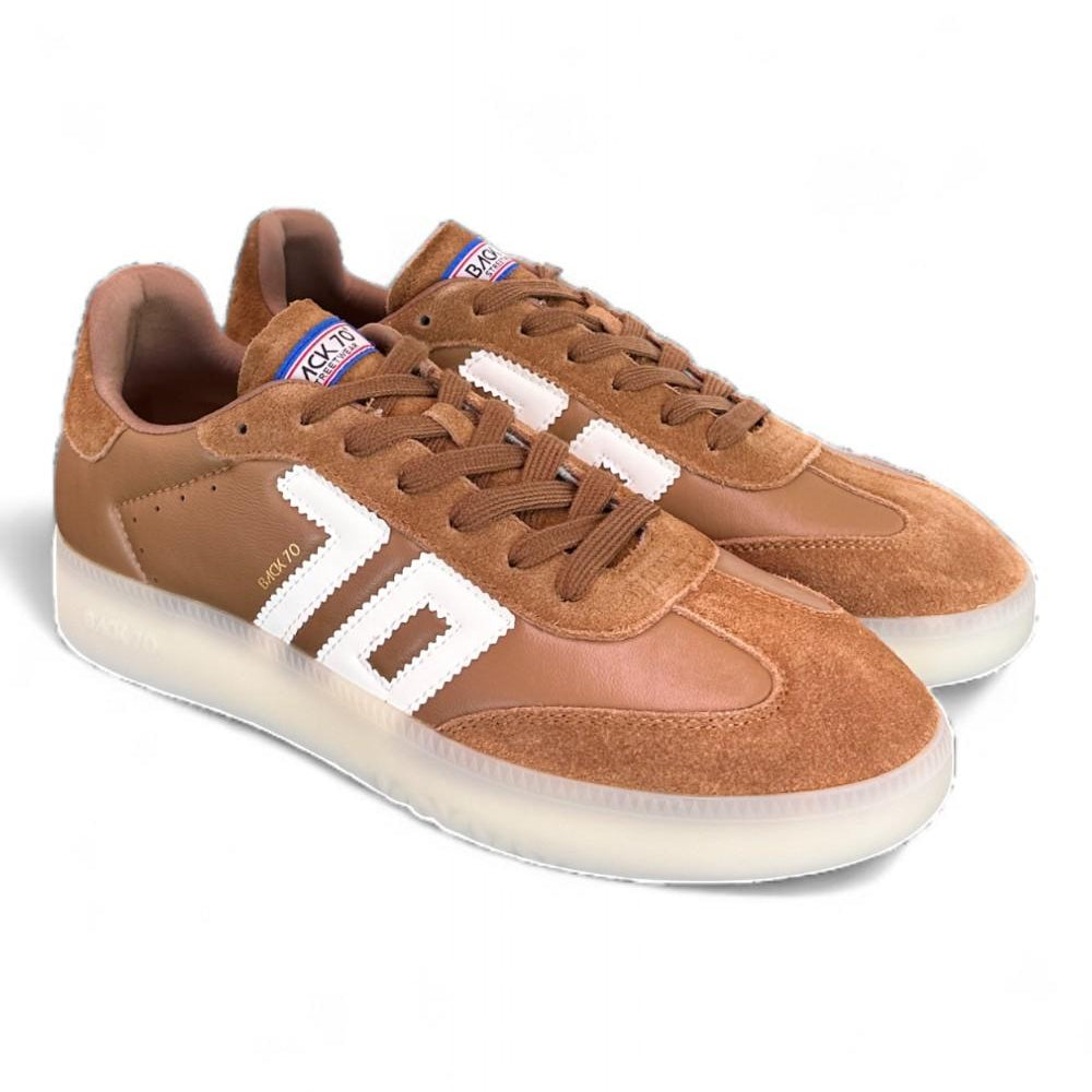 Sneaker uomo Boston Back 70 cuoio bianca 