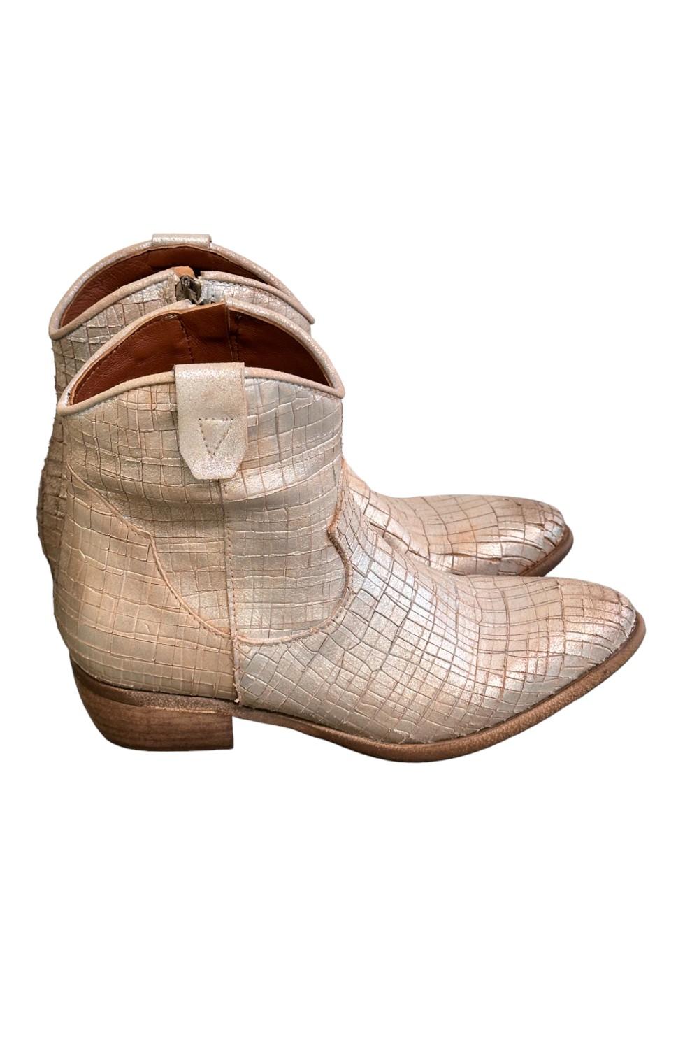 Stivaletto texano intagliato argento Zoe 