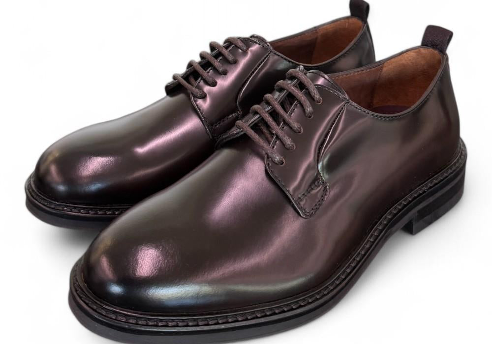 Scarpa allacciata pelle spazzolata ebony Marco Ferretti 
