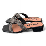 Ciabatta fascia strass nera Bibi Lou<BR/> 