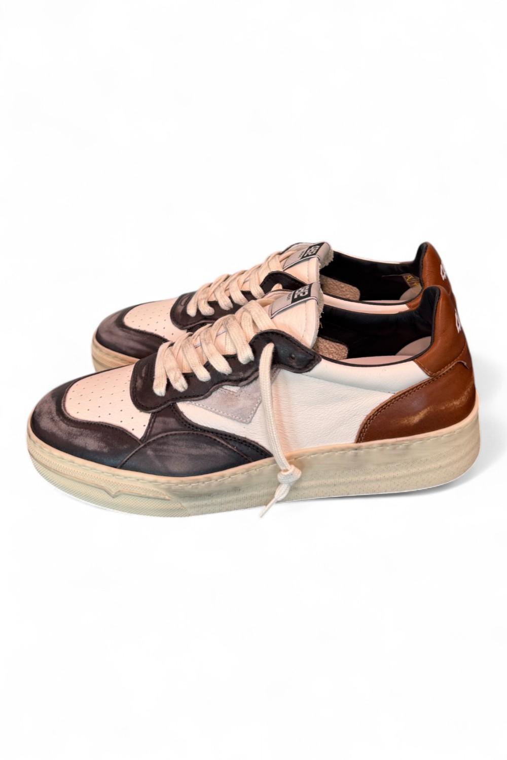 Sneaker uomo Hyper pelle bianca moro 