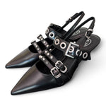 Slingback Ash Babel fibbie pelle nera 