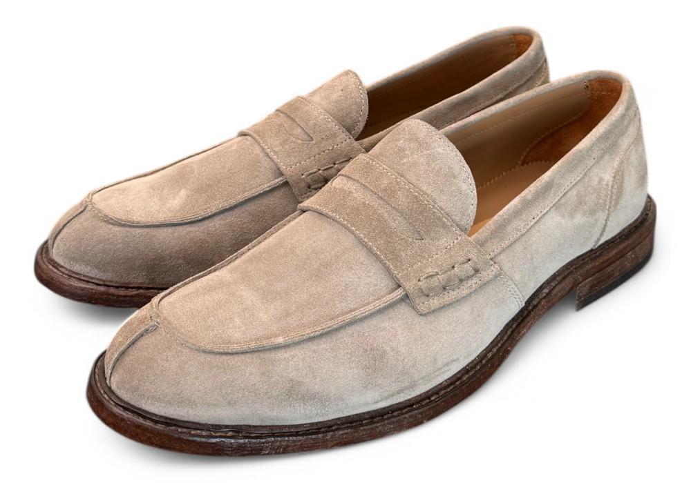 Mocassino suede beige Franco Fedele<BR/> 