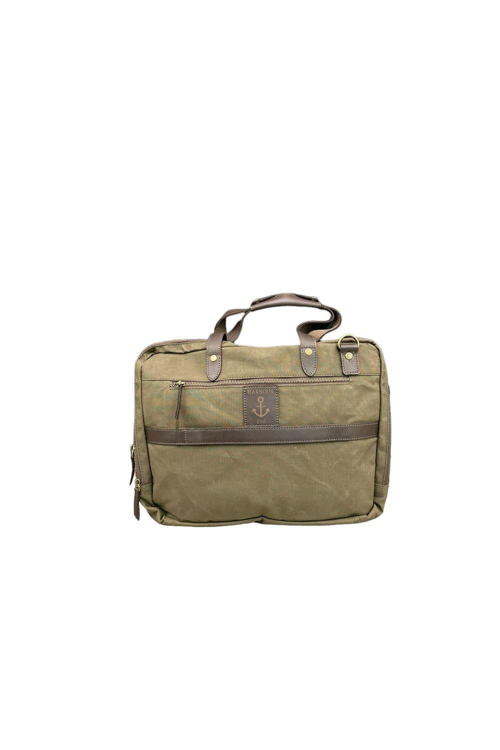 Borsa cartella 2 tasche Tela e pelle Olive Harbour 