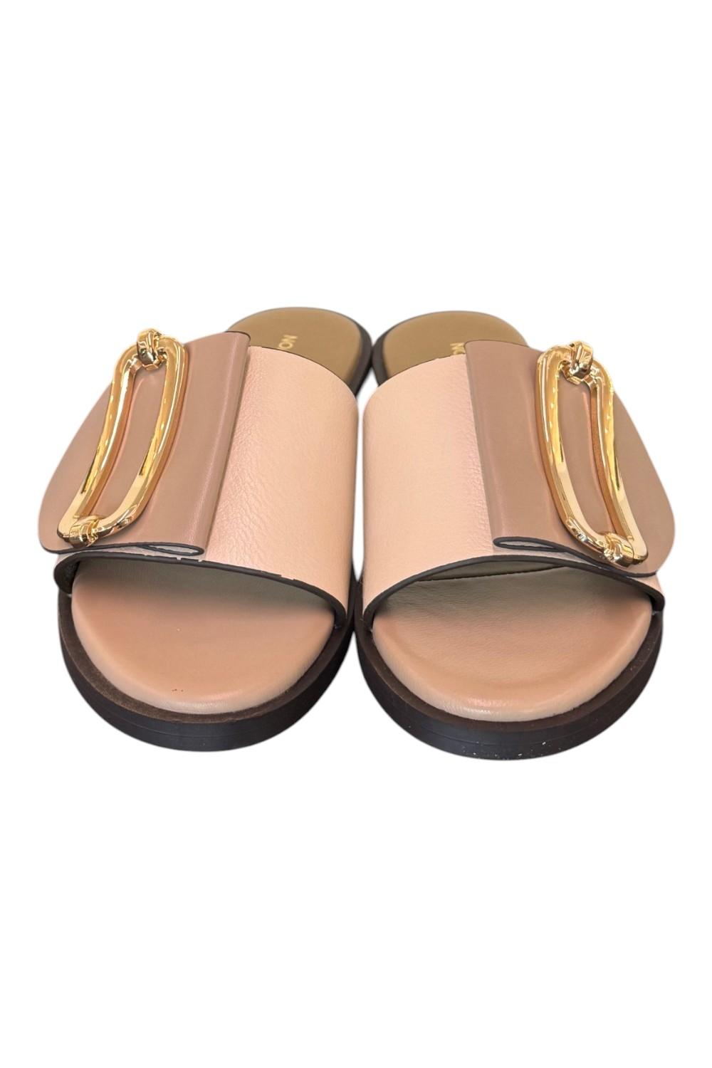 Ciabatta fibbia beige latte Noa Harmon 
